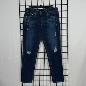 AG The Beau Slouchy Skinny Jeans Womens‎ 28 Blue Distressed Stretch AG-30434 28"